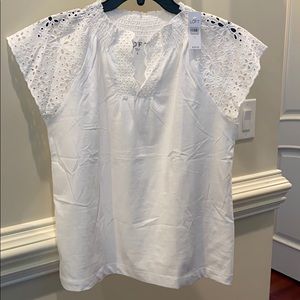 Ann Taylor Loft Knit Eyelet Blouse